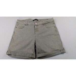 Liverpool Los Angeles Olive Green Walking Shorts Cuffed Stretch Denim Size 18W